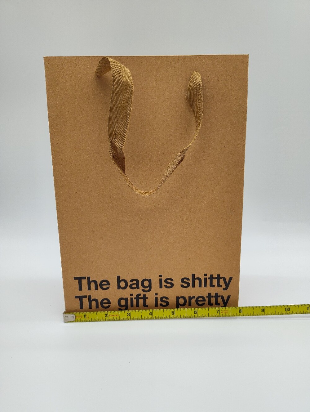 MILK TOAST Funny Gift Bag “The Bag Is Shitty The Gift Is Pretty” Kraft - Picture 2 of 4